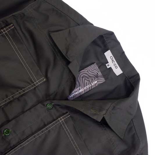 WORKWEAR BOXY BIG POCKET POLO IN OLIVE GREEN