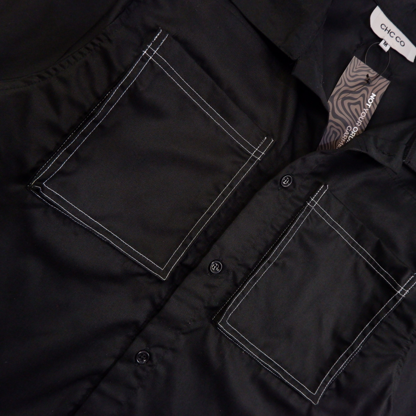 WORKWEAR BOXY BIG POCKET POLO IN BLACK