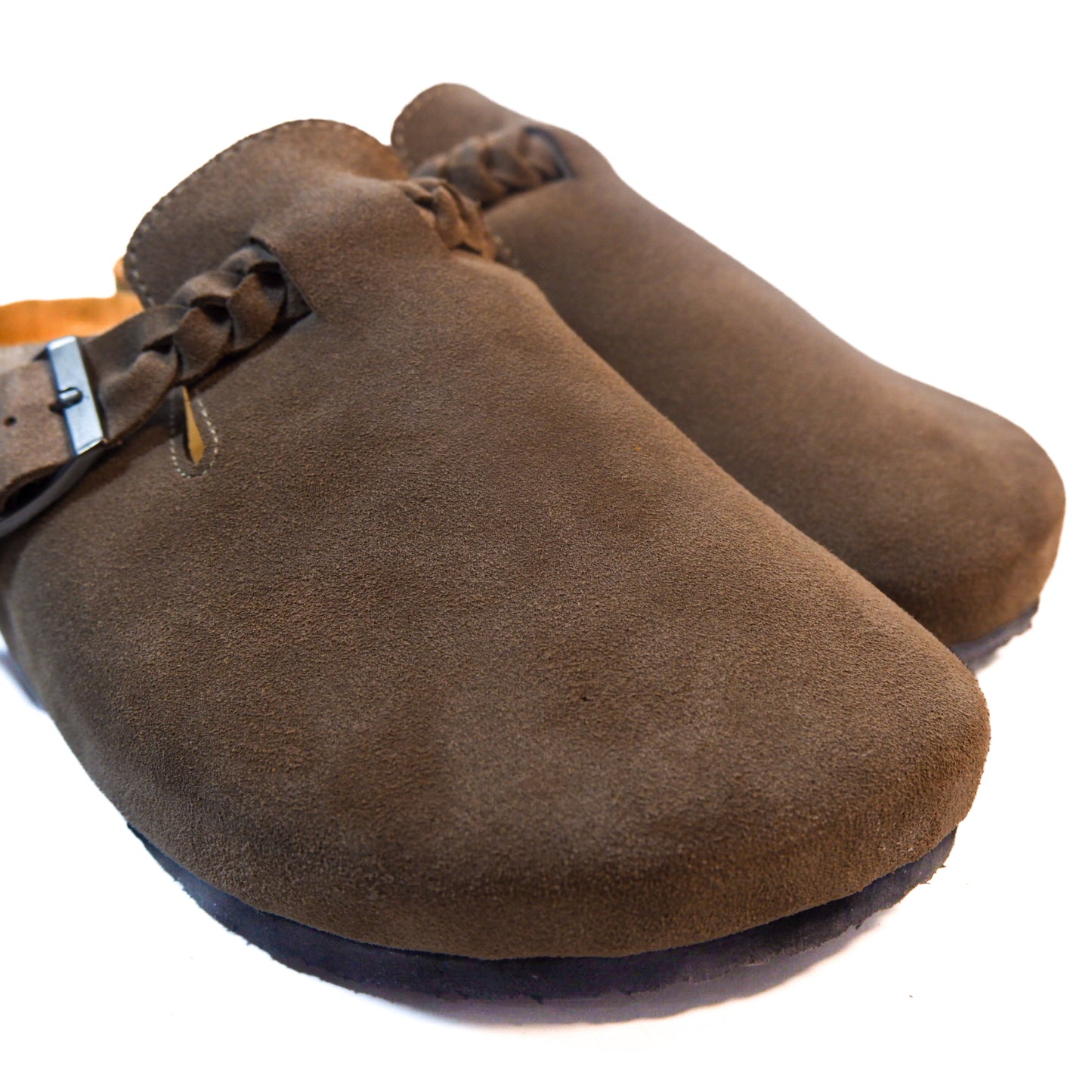 BRAIDED CLOG IN TAUPE GREY