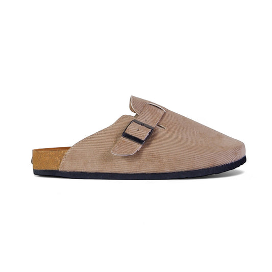 CORDUROY CLOG IN LIGHT TAUPE