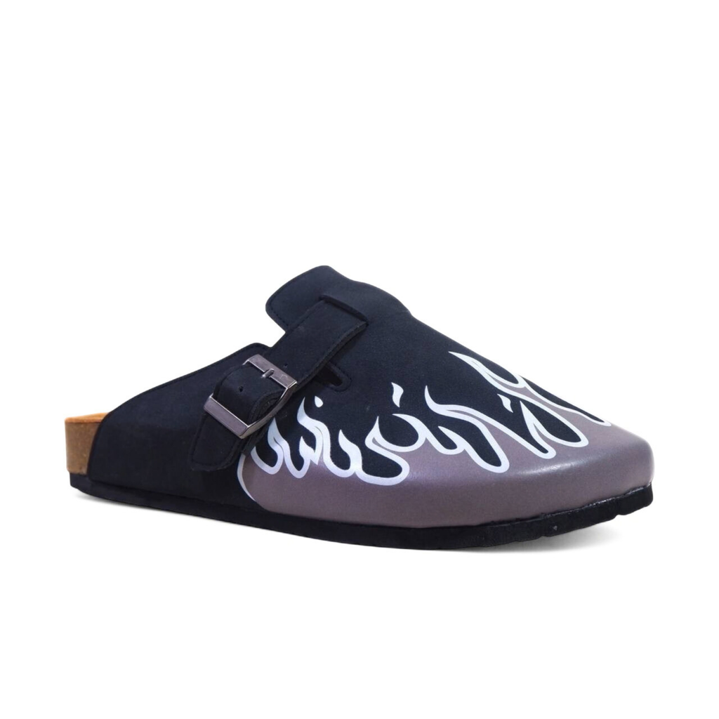 FLAMING SMOKED CLOG IN CHARCOAL BLACK