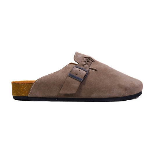BRAIDED CLOG IN TAUPE GREY