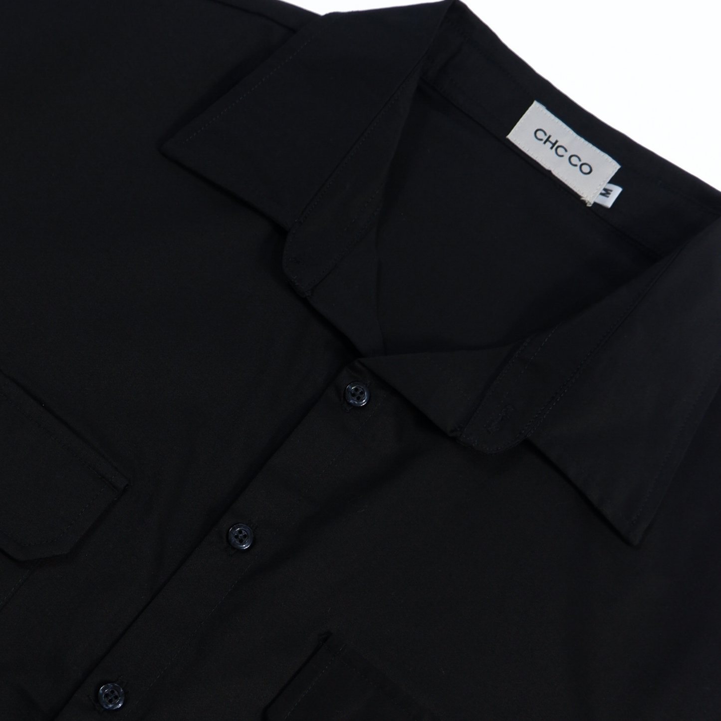 WORKWEAR BOXY CROPPED POLO IN BLACK