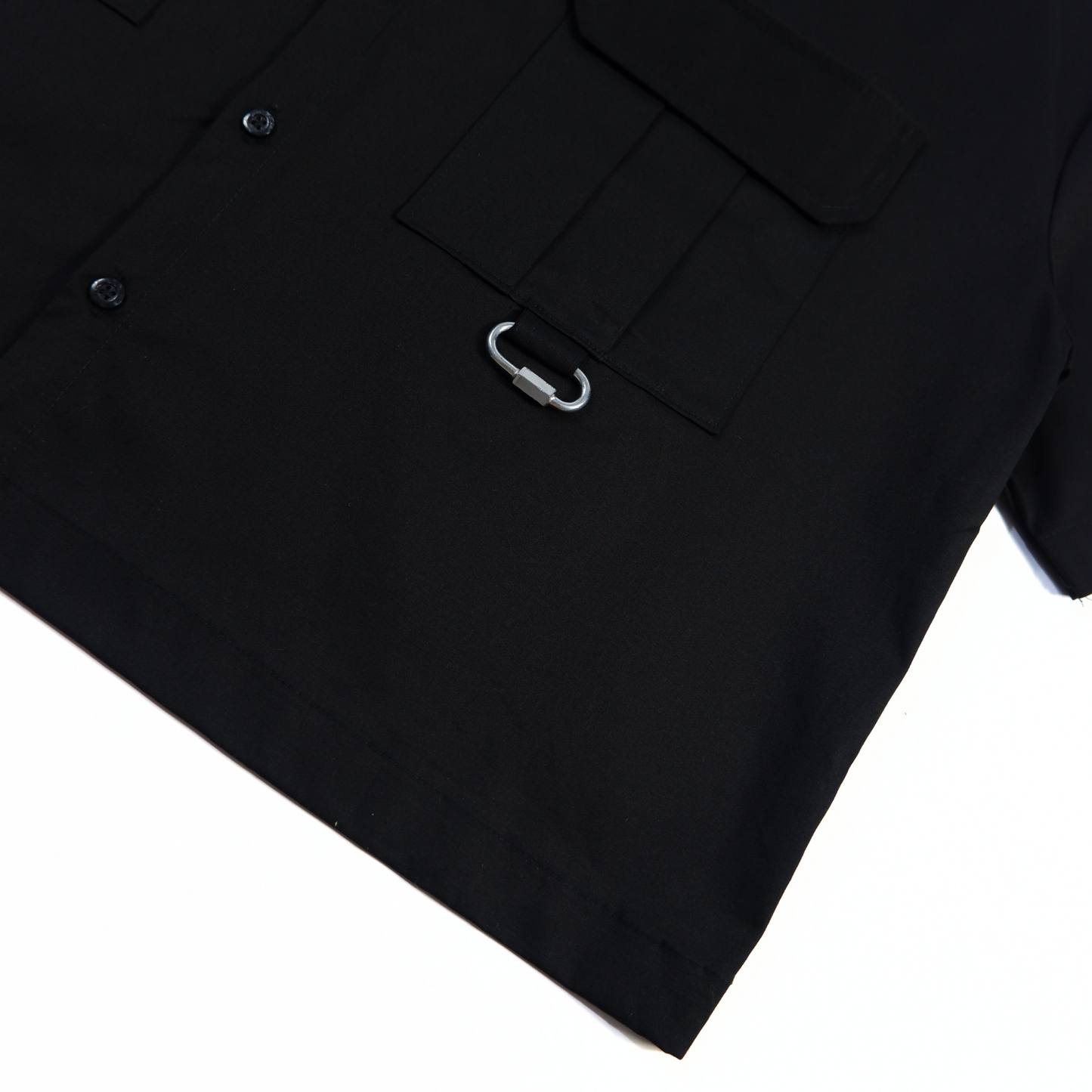 WORKWEAR BOXY CROPPED POLO IN BLACK