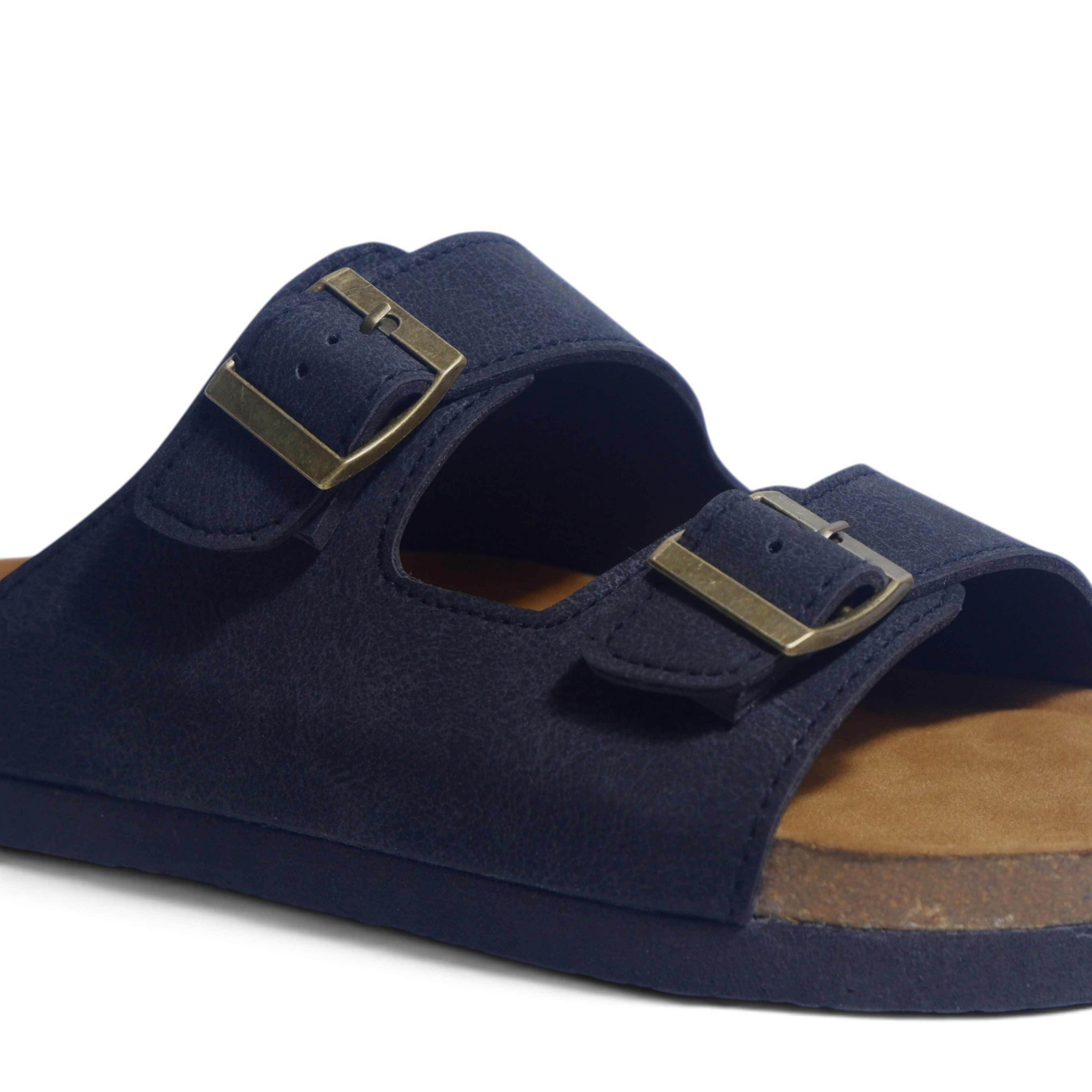 CLASSIC TWO STRAP SANDALS IN CHARCOAL BLACK