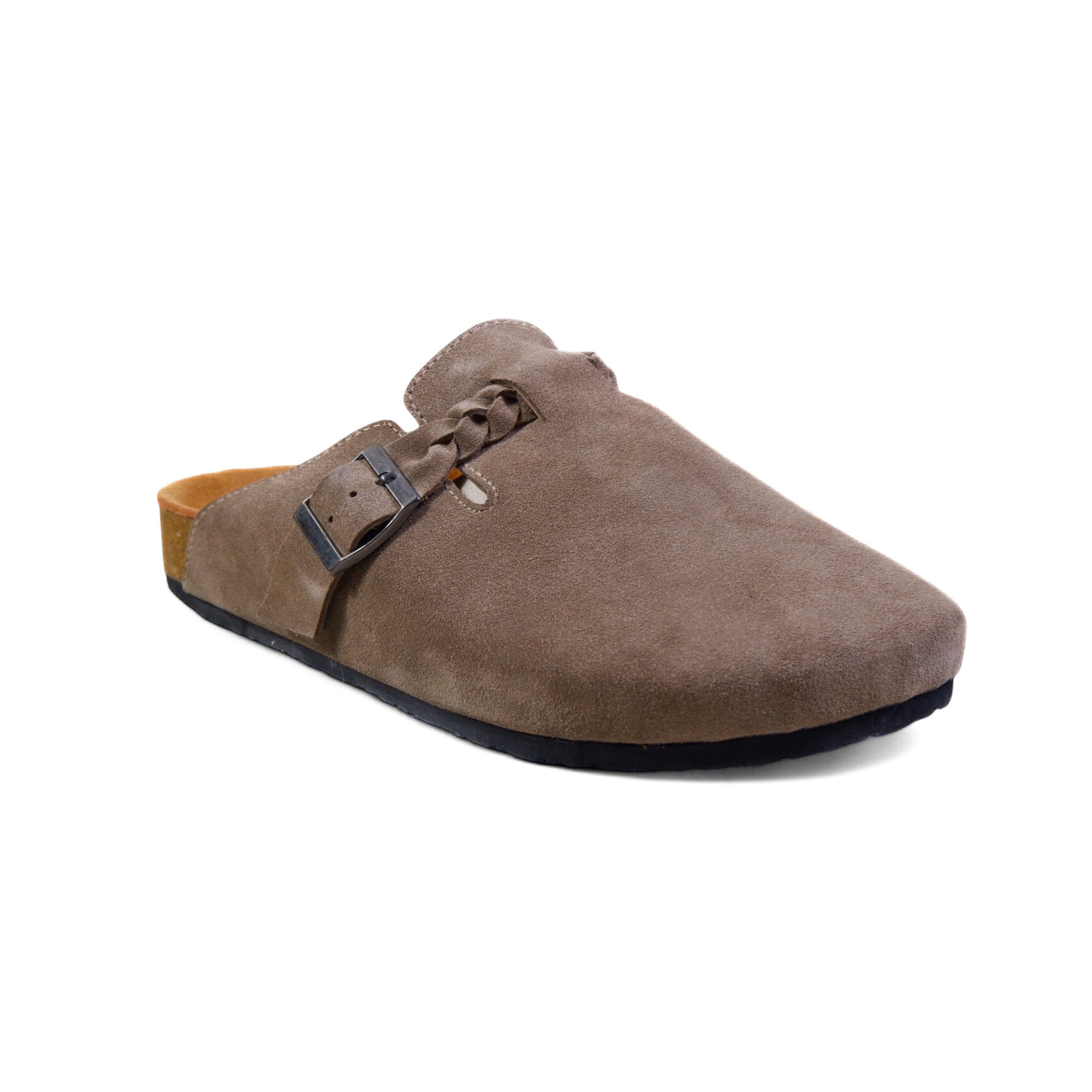 BRAIDED CLOG IN TAUPE GREY