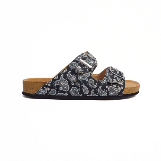 PAISLEY TWO STRAP SANDALS IN PHANTOM