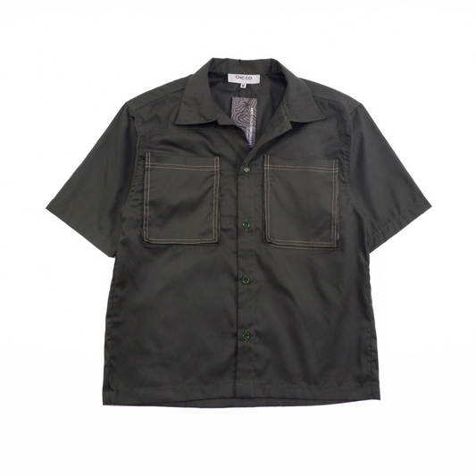 WORKWEAR BOXY BIG POCKET POLO IN OLIVE GREEN