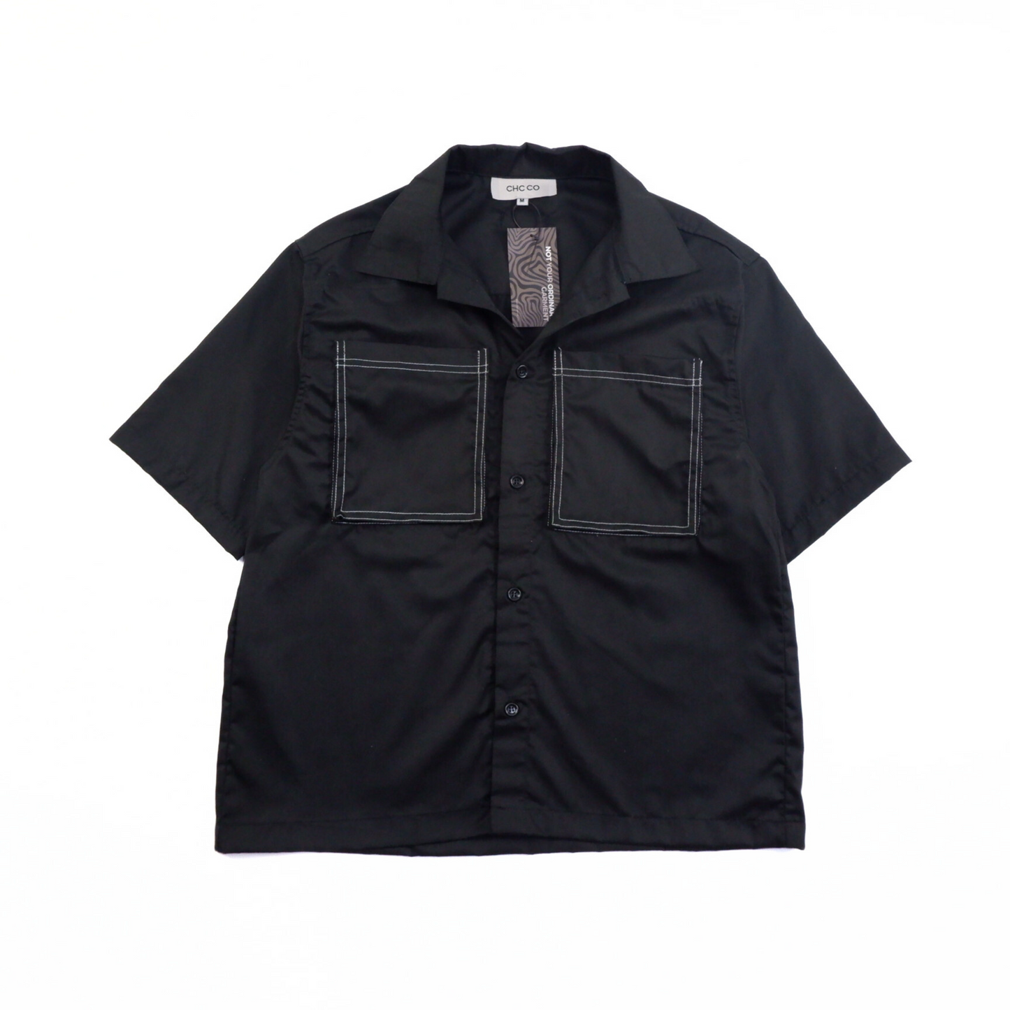 WORKWEAR BOXY BIG POCKET POLO IN BLACK
