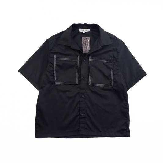 WORKWEAR BOXY BIG POCKET POLO IN BLACK