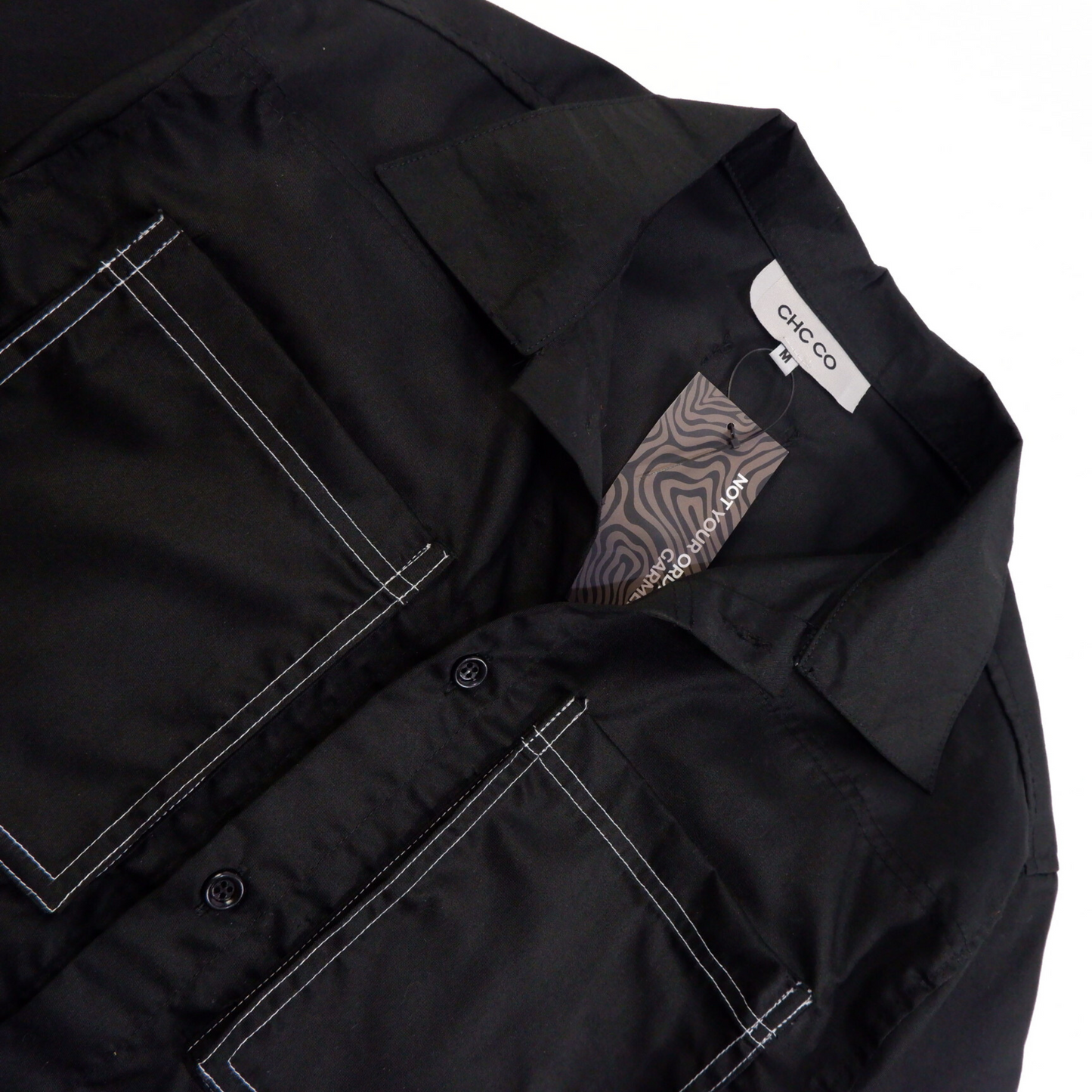 WORKWEAR BOXY BIG POCKET POLO IN BLACK