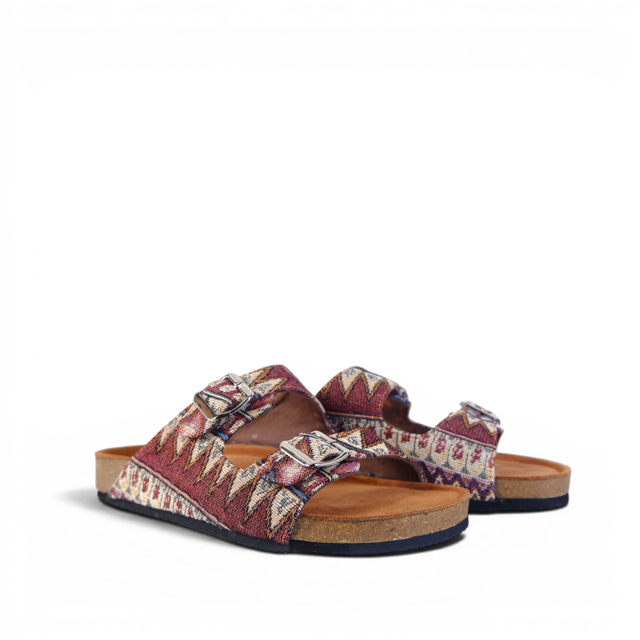 TWO-STRAP SANDALS IN BOHO WEAVE