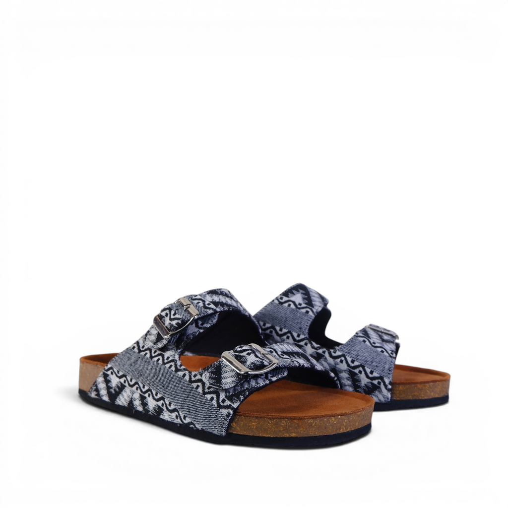 TWO-STRAP SANDALS IN AZTEC WEAVE