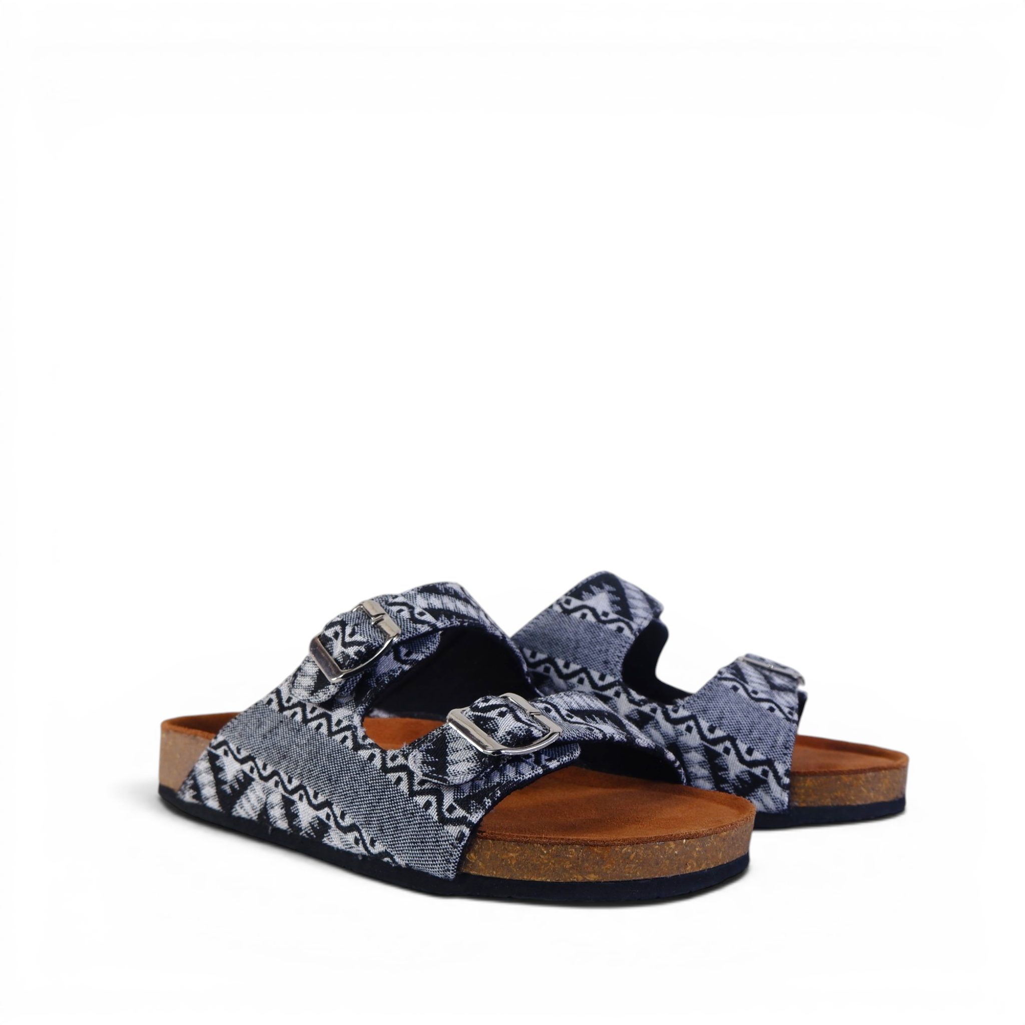 TWO-STRAP SANDALS IN AZTEC WEAVE