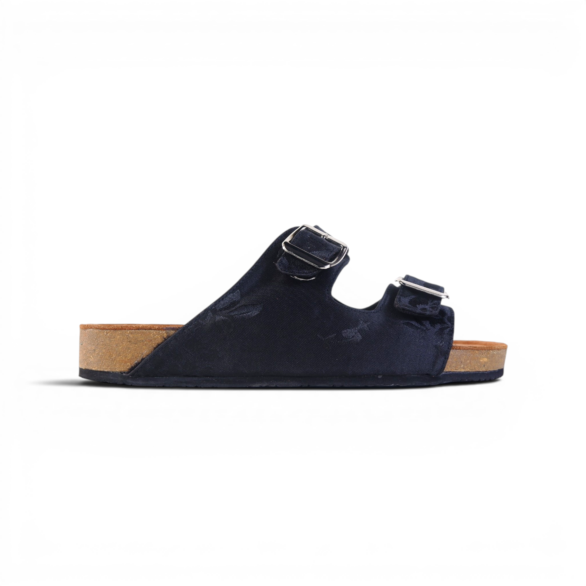 TWO-STRAP SANDALS IN BLACK JACQUARD