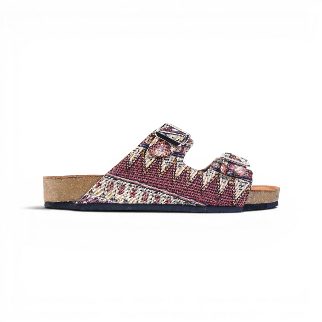 TWO-STRAP SANDALS IN BOHO WEAVE