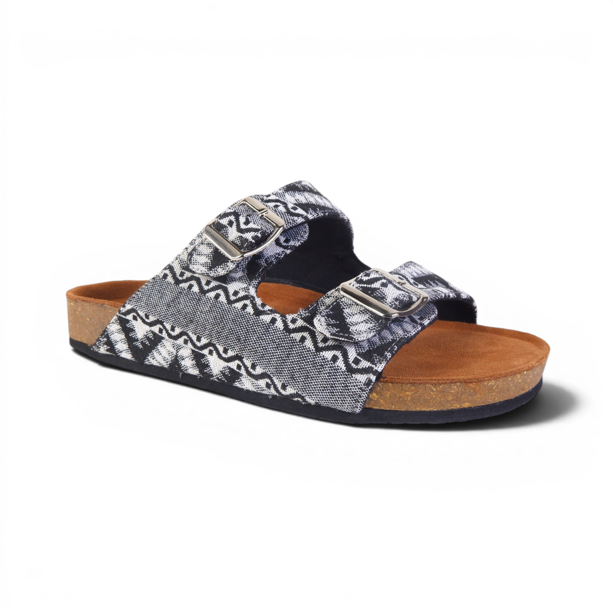 TWO-STRAP SANDALS IN AZTEC WEAVE