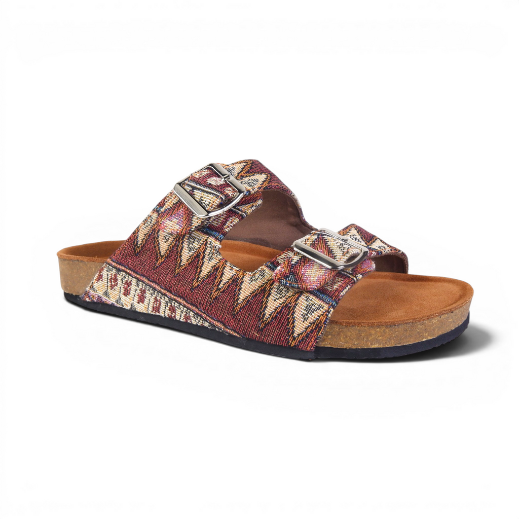 TWO-STRAP SANDALS IN BOHO WEAVE
