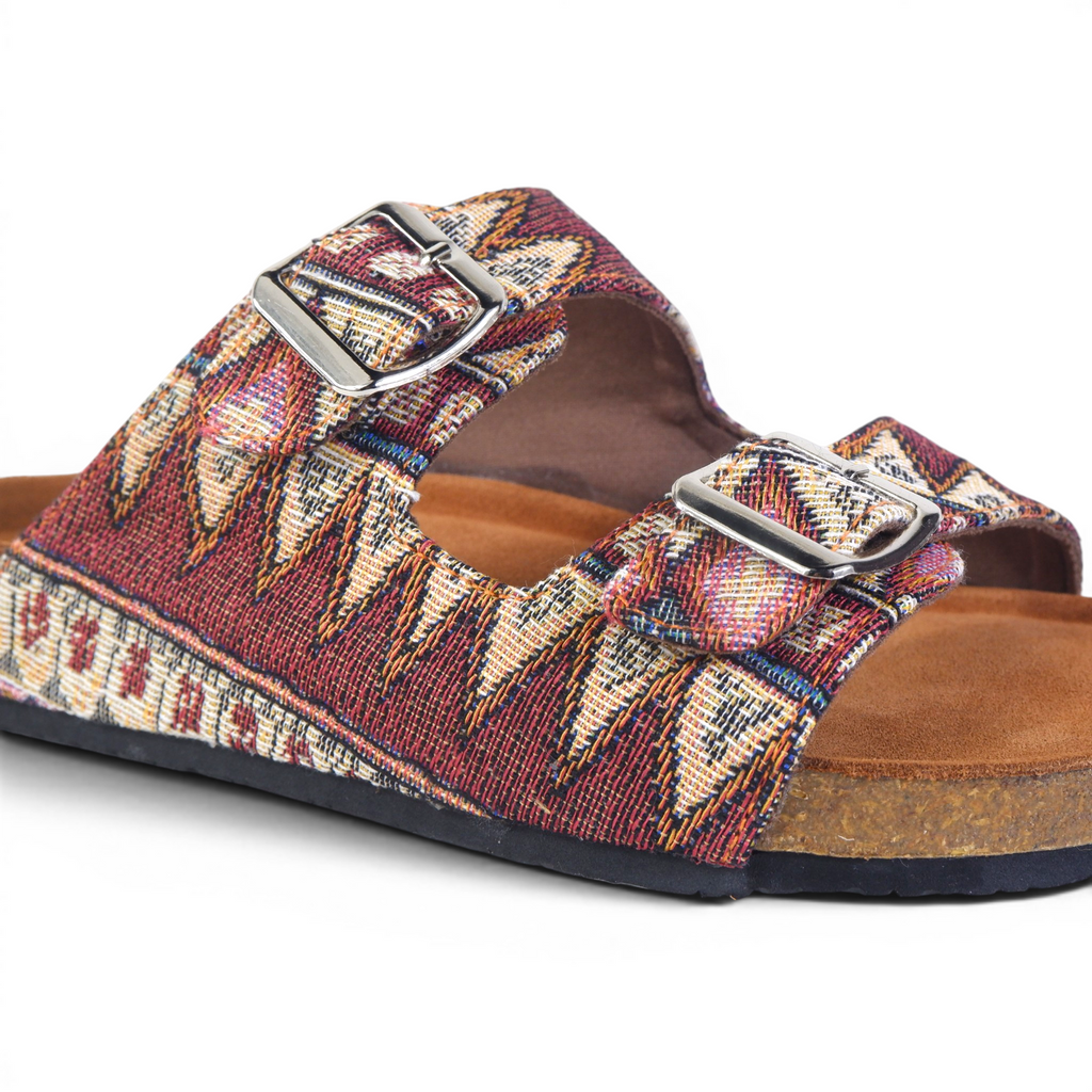TWO-STRAP SANDALS IN BOHO WEAVE
