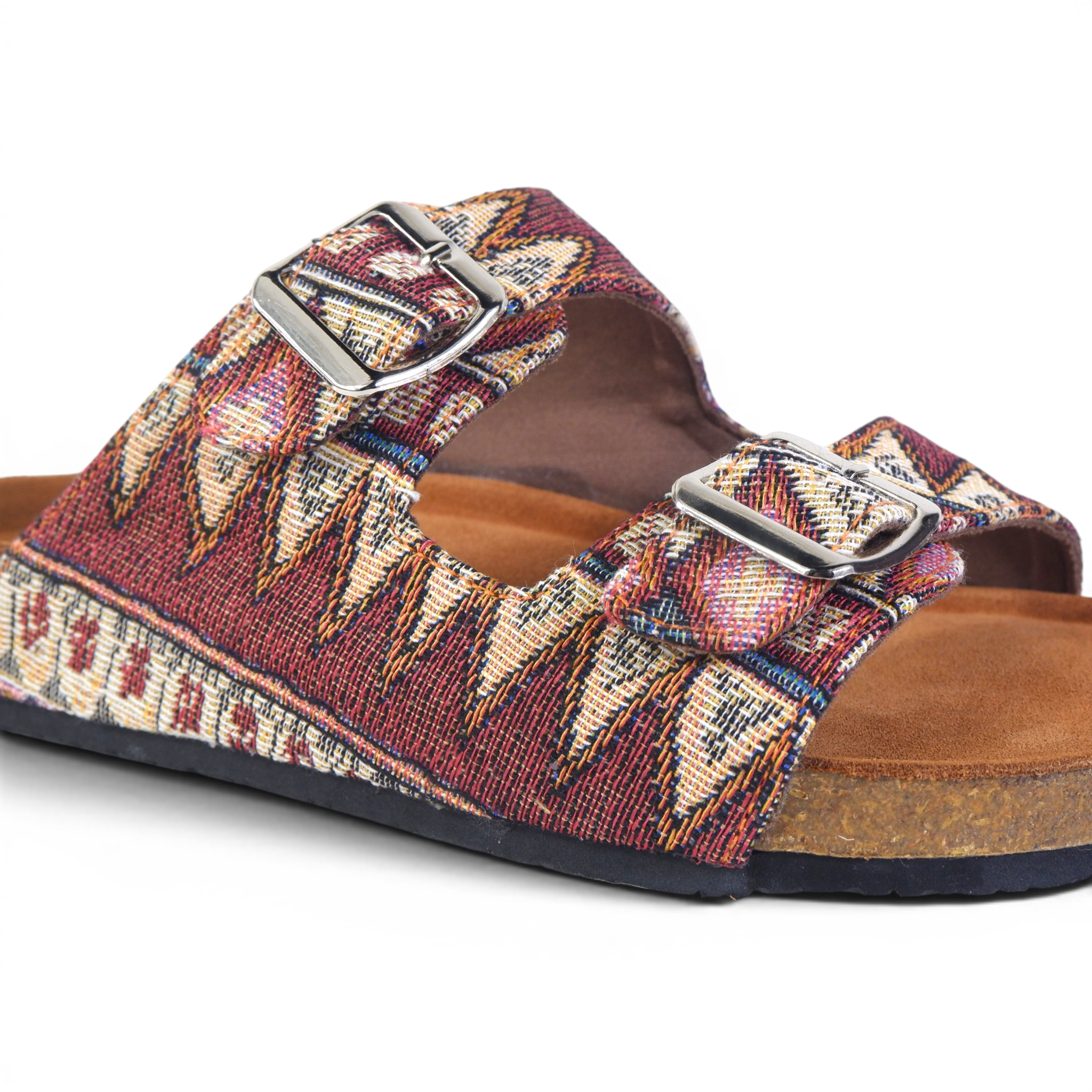 TWO-STRAP SANDALS IN BOHO WEAVE