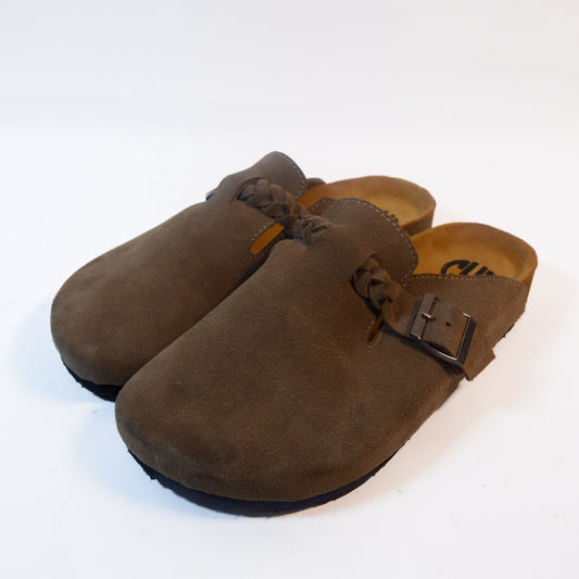 BRAIDED CLOG IN TAUPE GREY