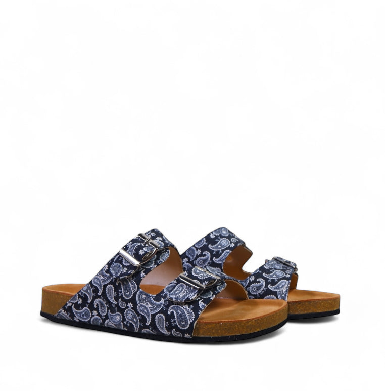 PAISLEY TWO STRAP SANDALS IN PHANTOM