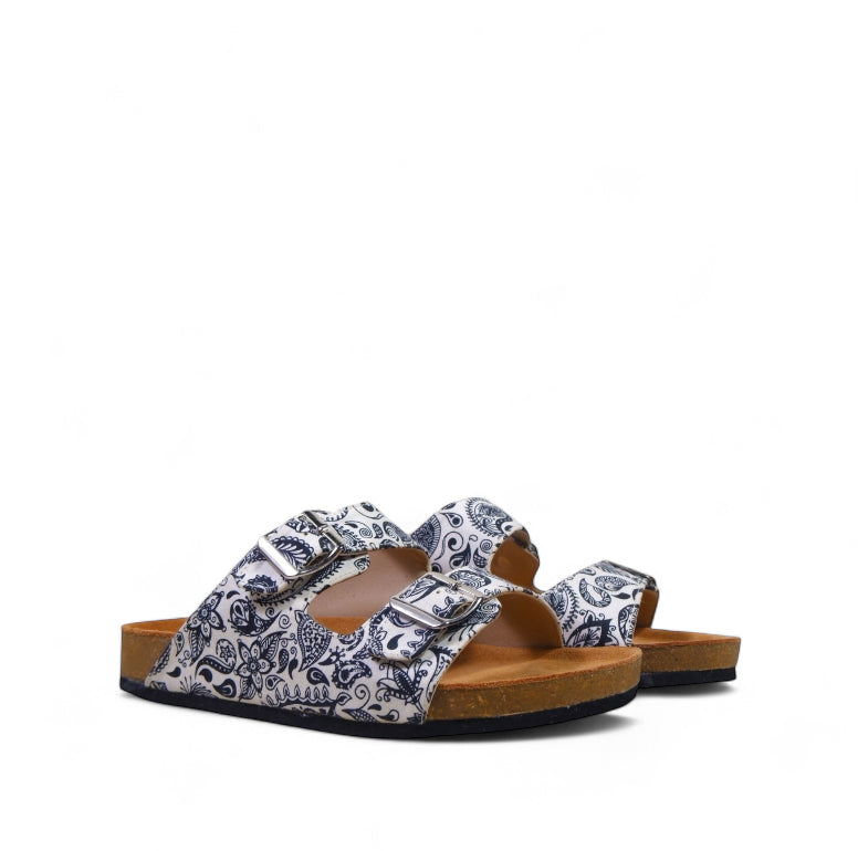 PAISLEY TWO STRAP SANDALS IN FROST