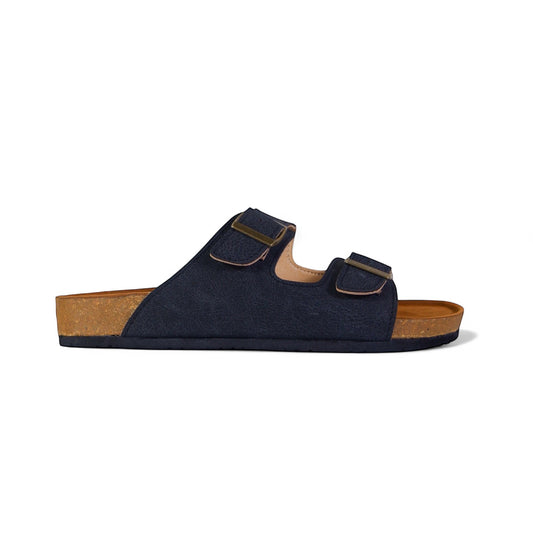CLASSIC TWO STRAP SANDALS IN CHARCOAL BLACK
