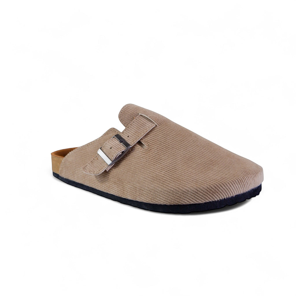 CORDUROY CLOG IN LIGHT TAUPE