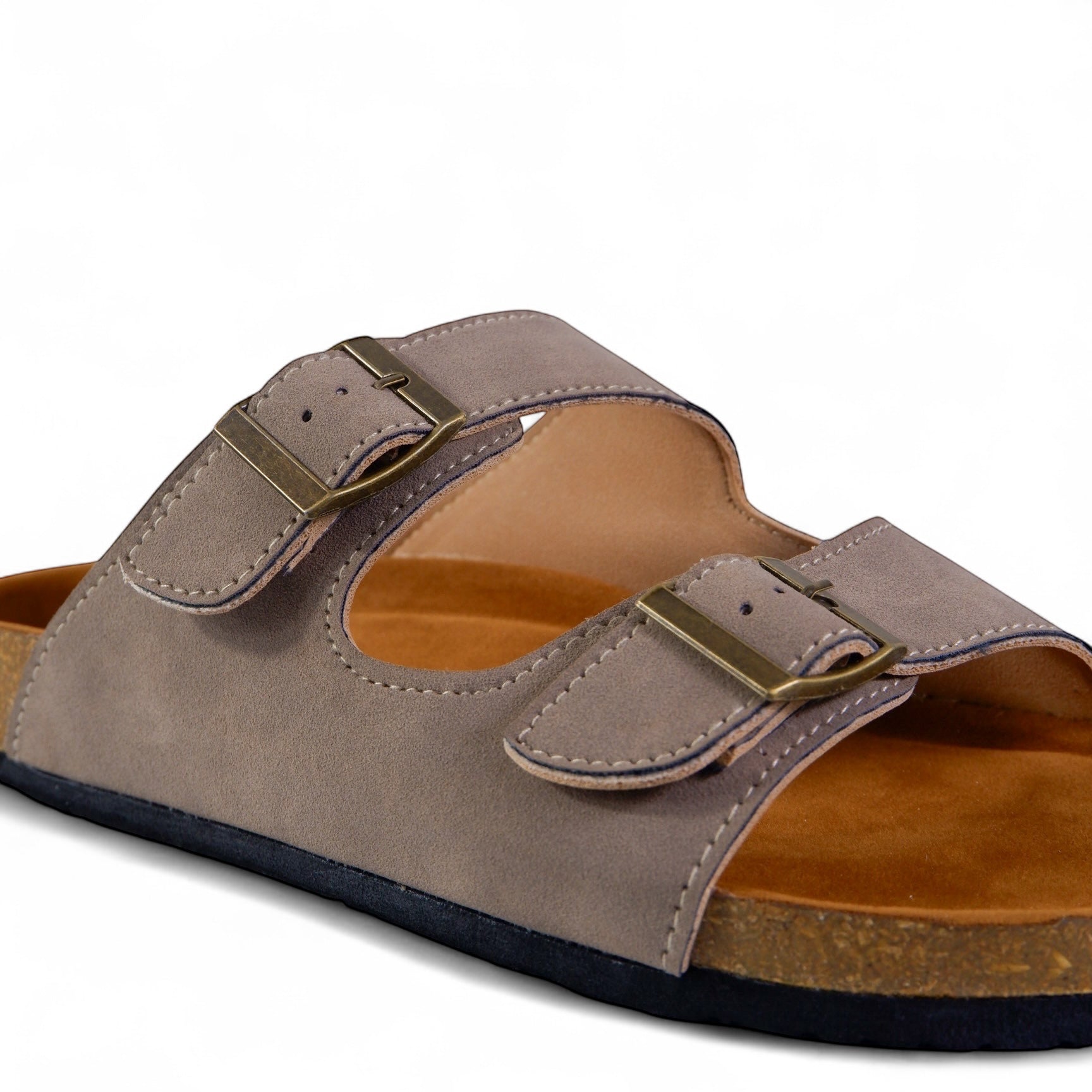 CLASSIC TWO STRAP SANDALS IN TAUPE GREY