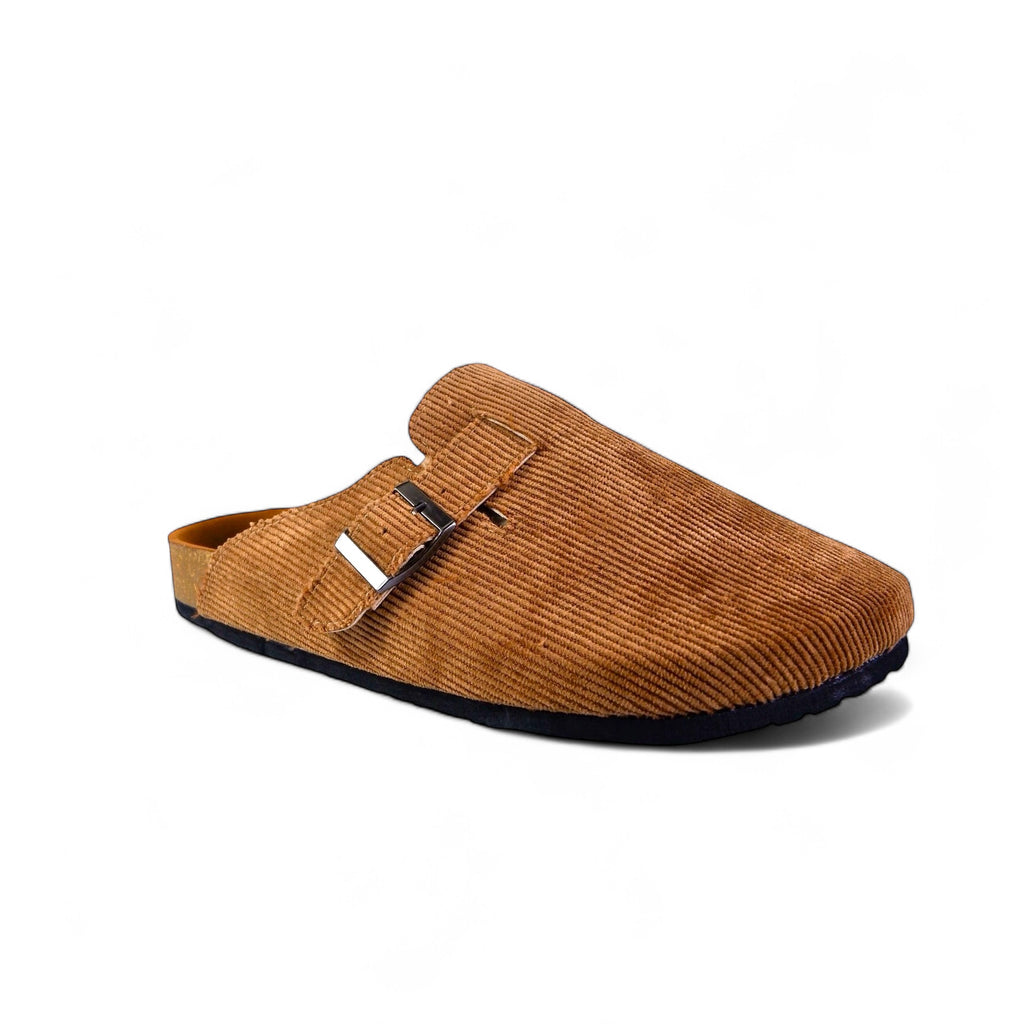 CORDUROY CLOG IN CAMEL BROWN