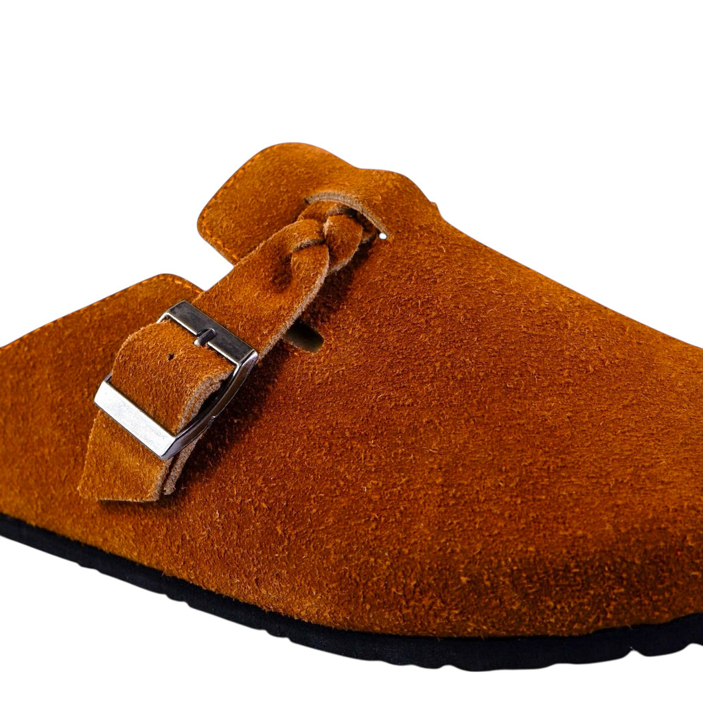 BRAIDED CLOG IN TAN BROWN