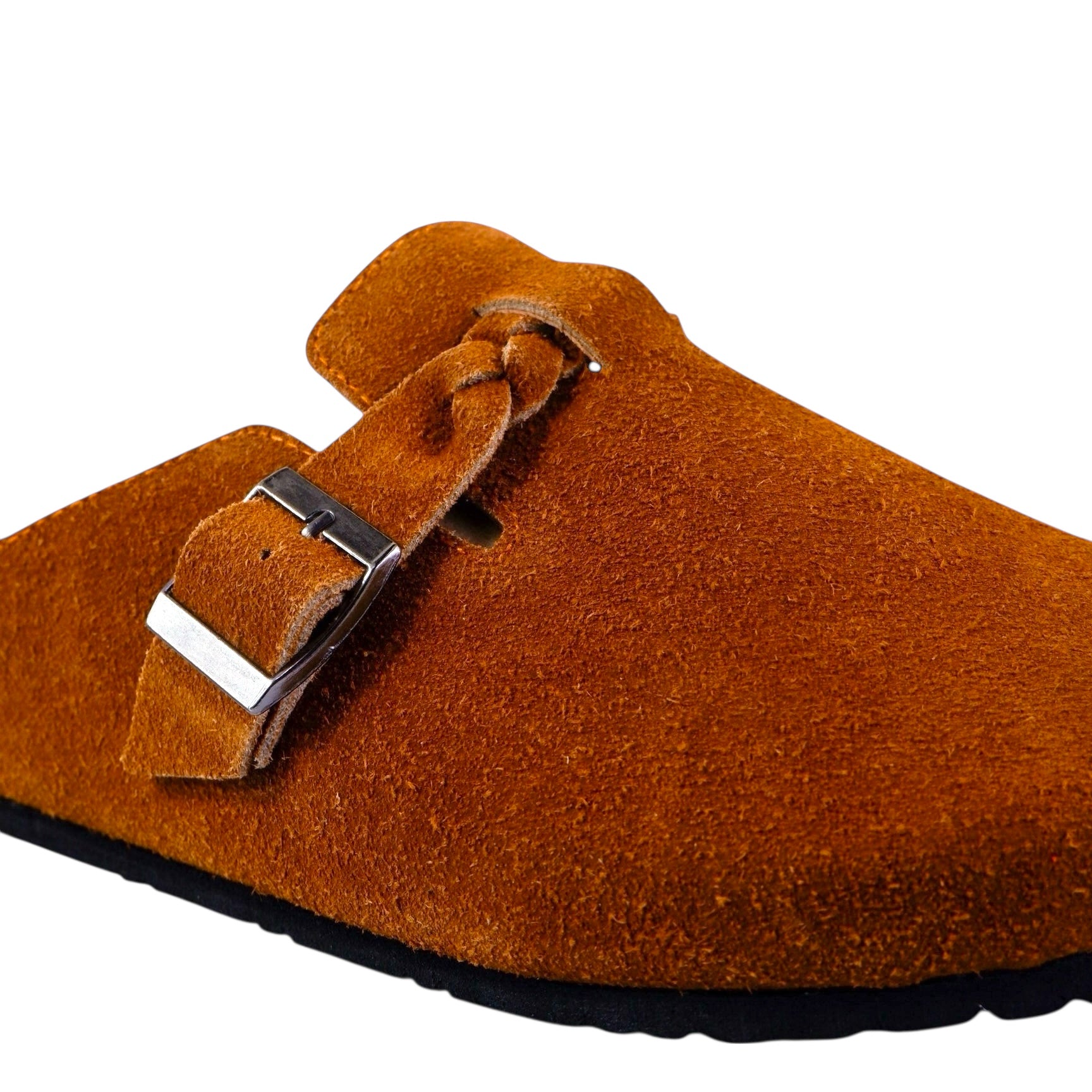 BRAIDED CLOG IN TAN BROWN