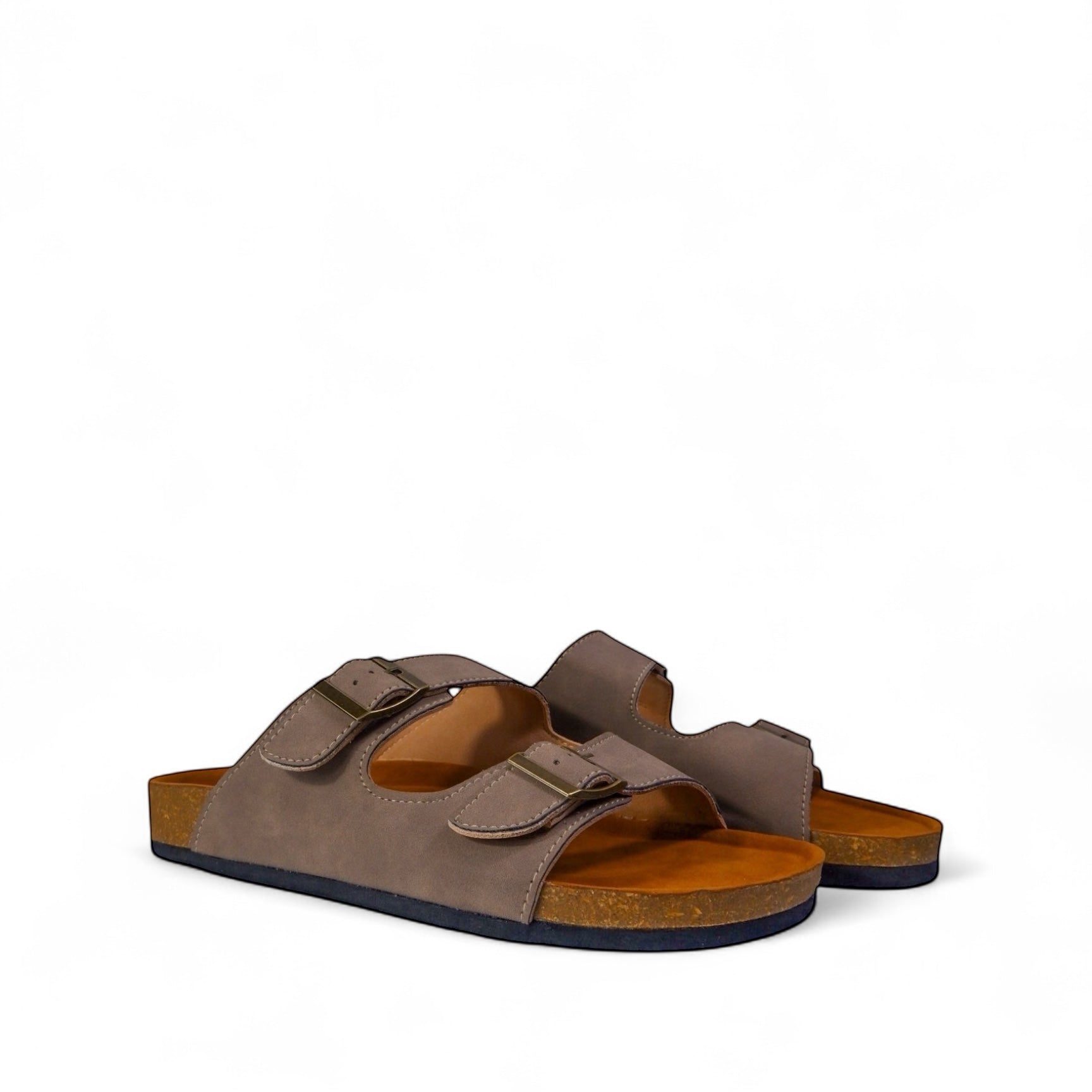 CLASSIC TWO STRAP SANDALS IN TAUPE GREY