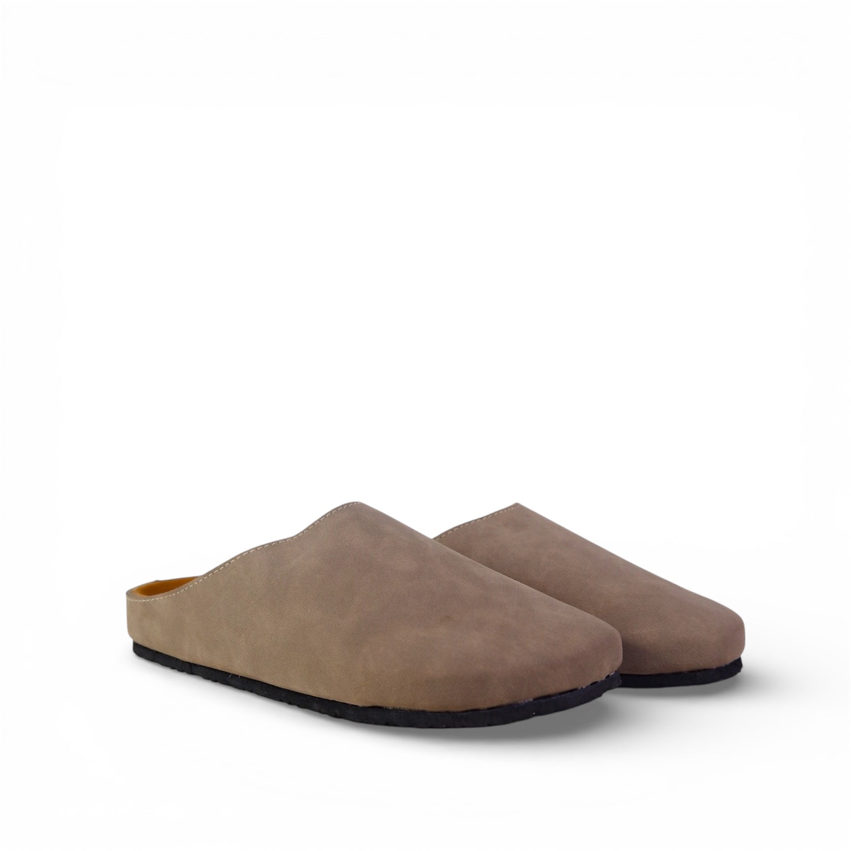 CLASSIC MULES IN TAUPE GREY