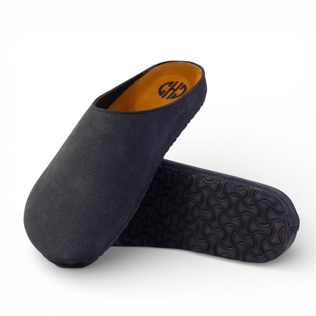 CLASSIC MULES IN CHARCOAL BLACK