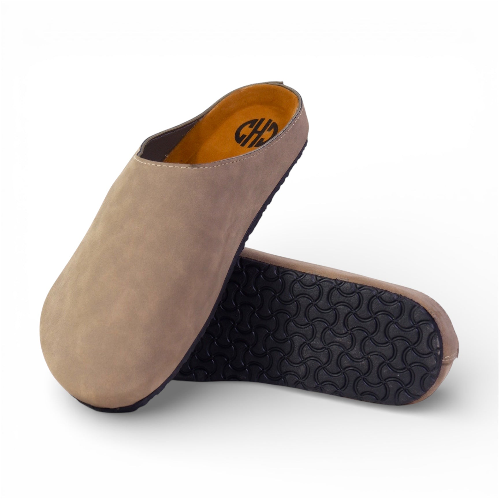 CLASSIC MULES IN TAUPE GREY