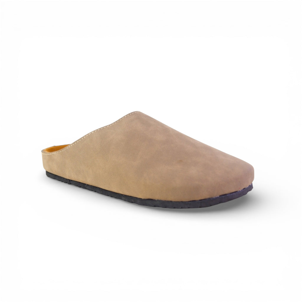 CLASSIC MULES IN TAUPE GREY