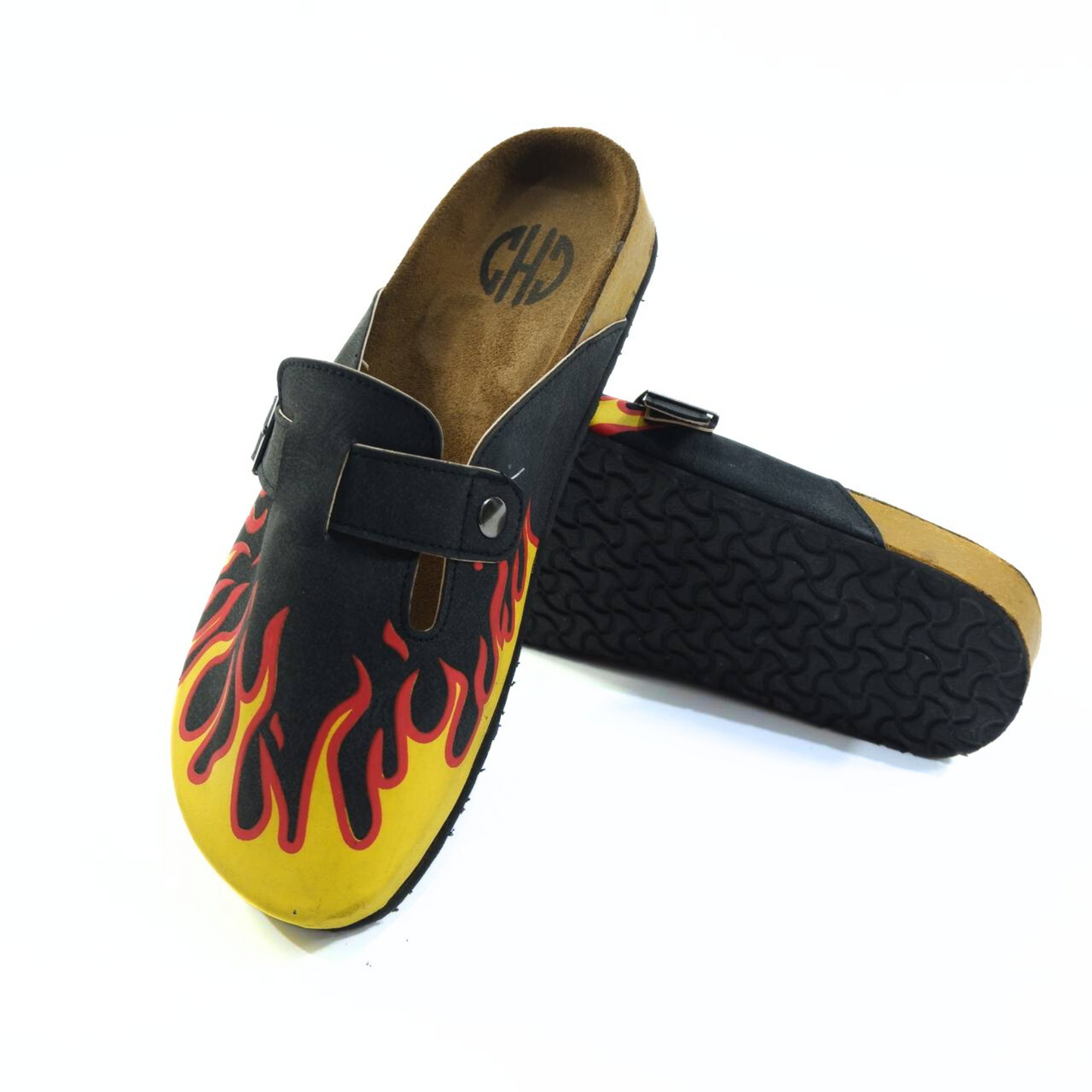 FLAMING HOT CLOG IN CHARCOAL BLACK