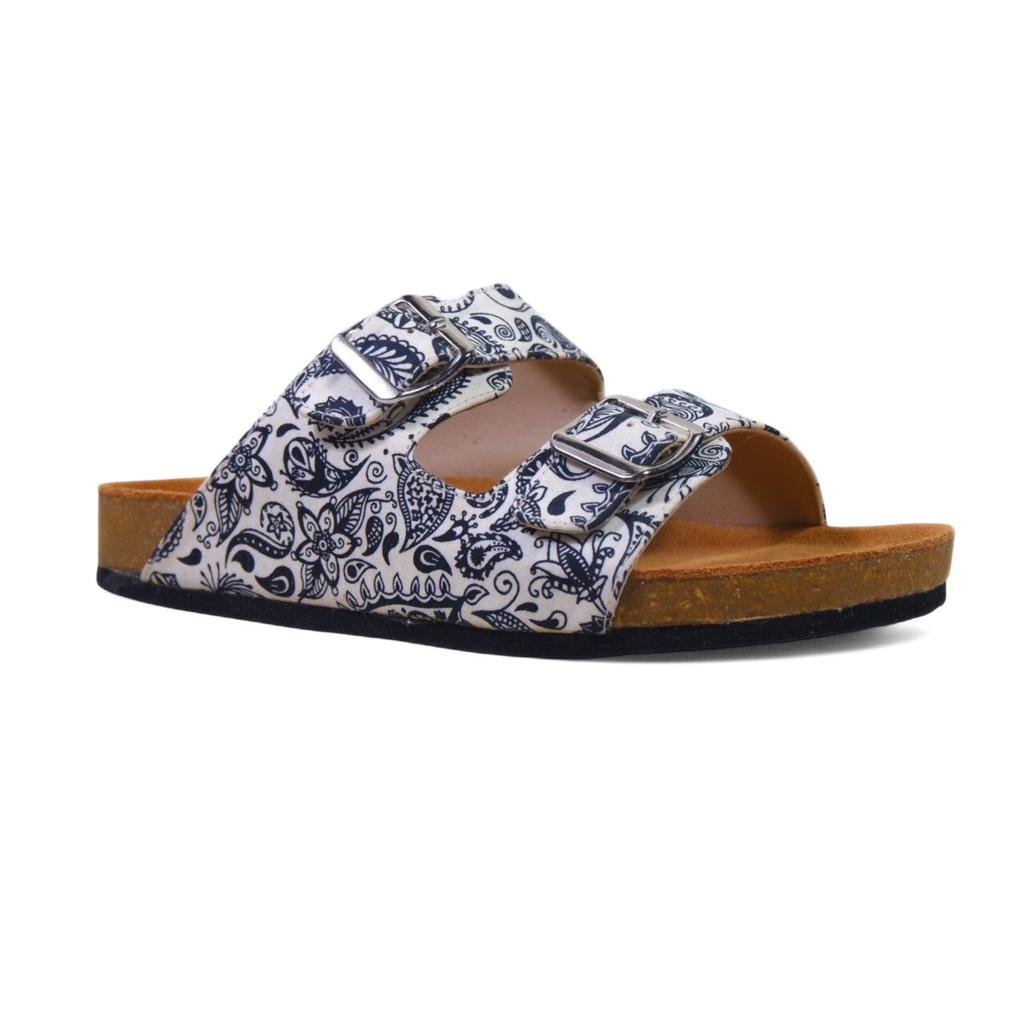 PAISLEY TWO STRAP SANDALS IN FROST