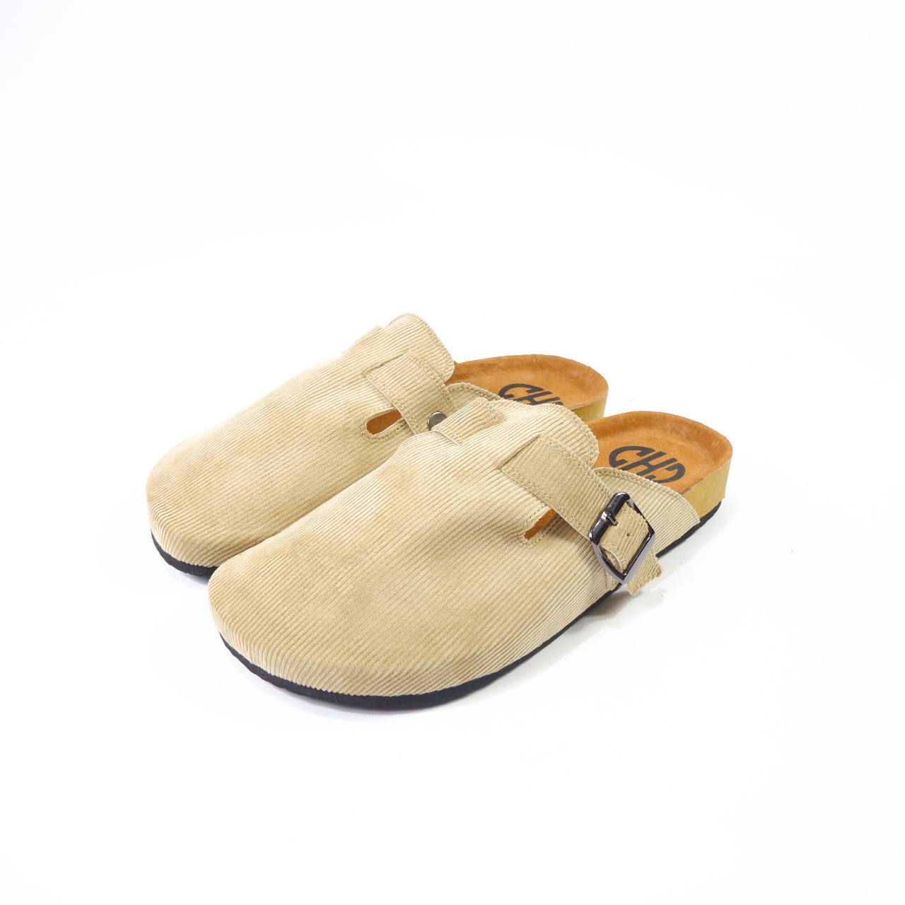 CORDUROY CLOG IN LIGHT TAUPE