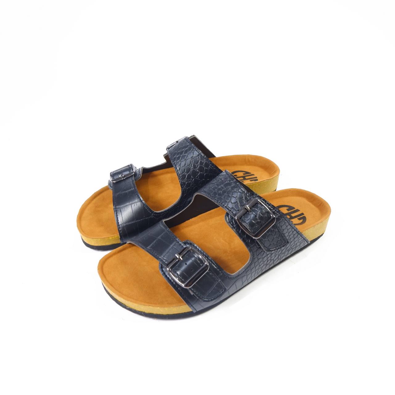 CROCS TWO STRAP SANDALS IN SPACE BLACK