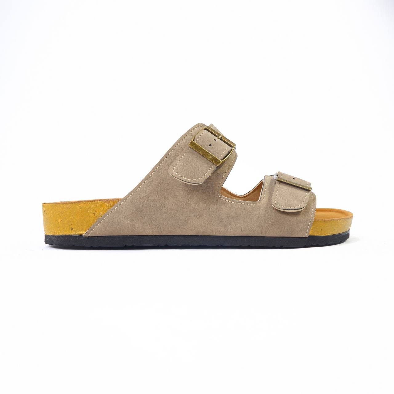 CLASSIC TWO STRAP SANDALS IN TAUPE GREY