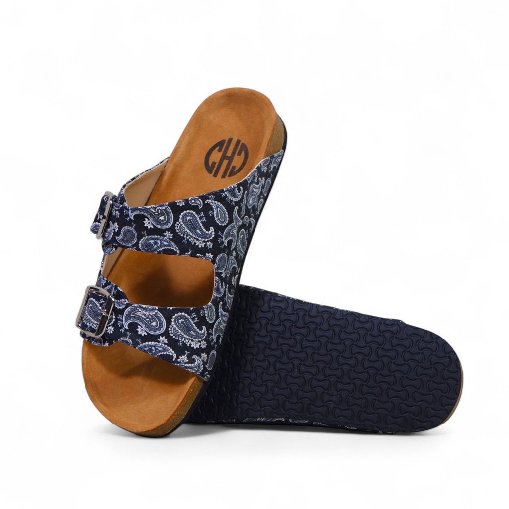 PAISLEY TWO STRAP SANDALS IN PHANTOM