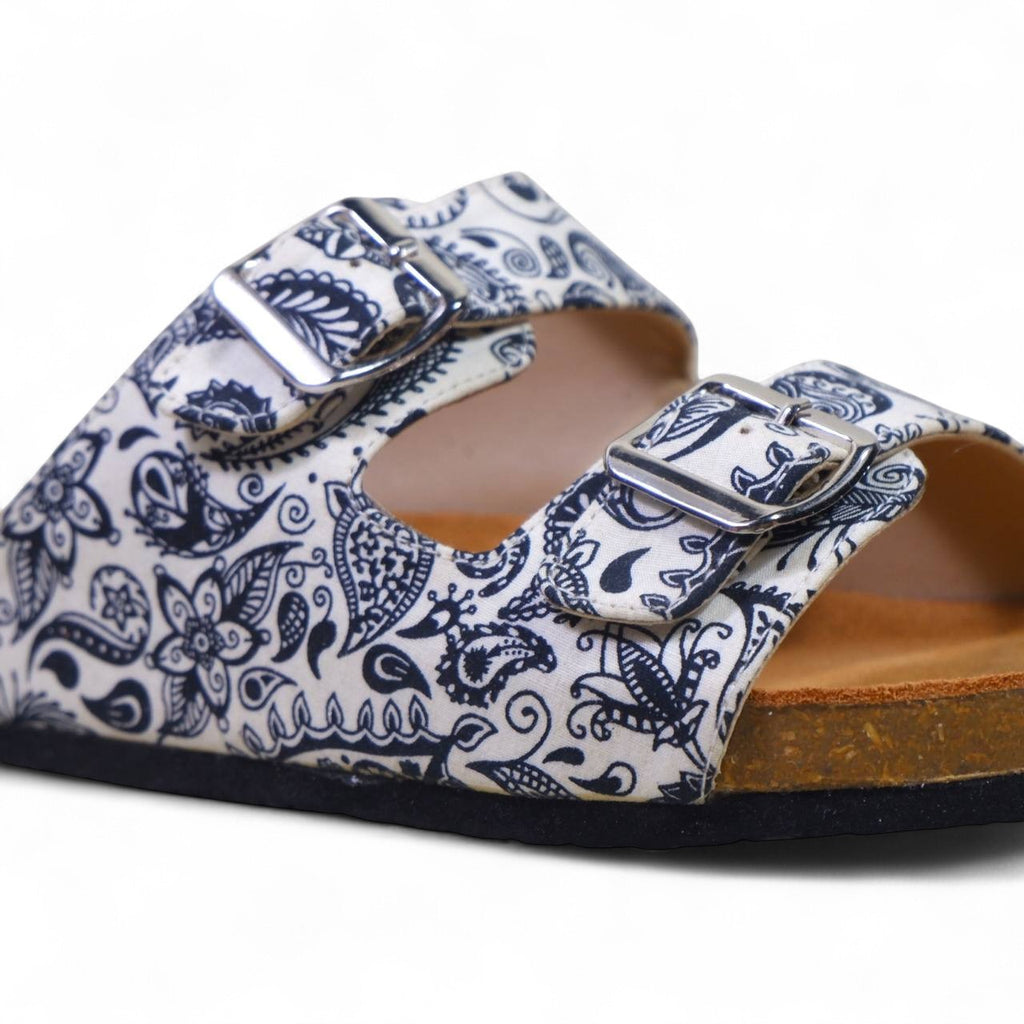 PAISLEY TWO STRAP SANDALS IN FROST