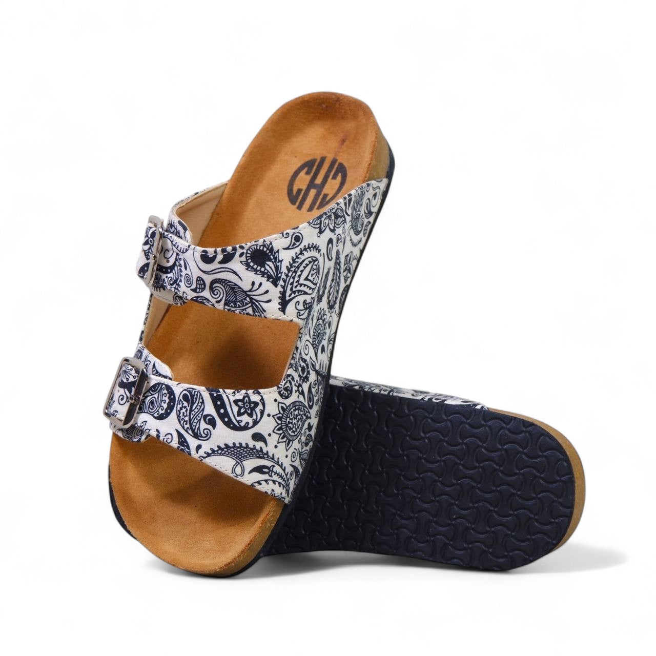PAISLEY TWO STRAP SANDALS IN FROST